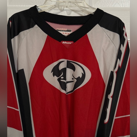 Thor Motocross Jersey Red Black White Long Sleeve Racing Top XXXL - Picture 15 of 15